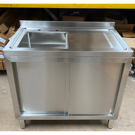 Single Bowl Sink Cupboard - 1000mm - Right Hand Drainer