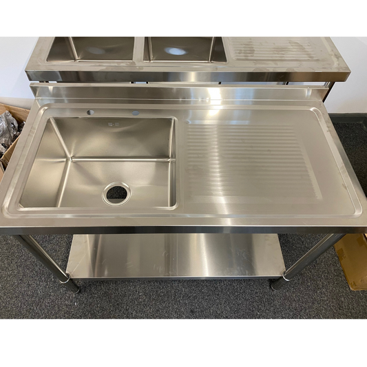 1200mm Single Bowl Commercial Sink with Drainer (Right)