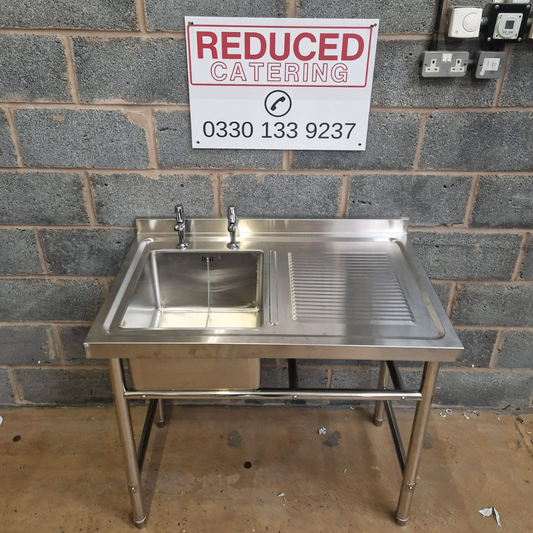 B-GRADE Commercial Sink 1000mm - No Under shelf - With Right Hand Drainer - B GRADE