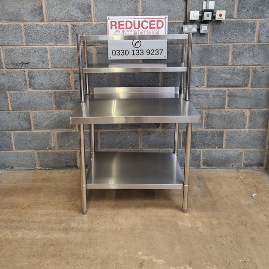 Stainless Steel Wall Prep table - 1000x700x900mm (WxDxH) With Double Chefs Gantry