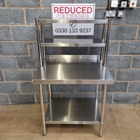 Stainless Steel Wall Prep table - 900x700x900mm (WxDxH) With Double Chefs Gantry